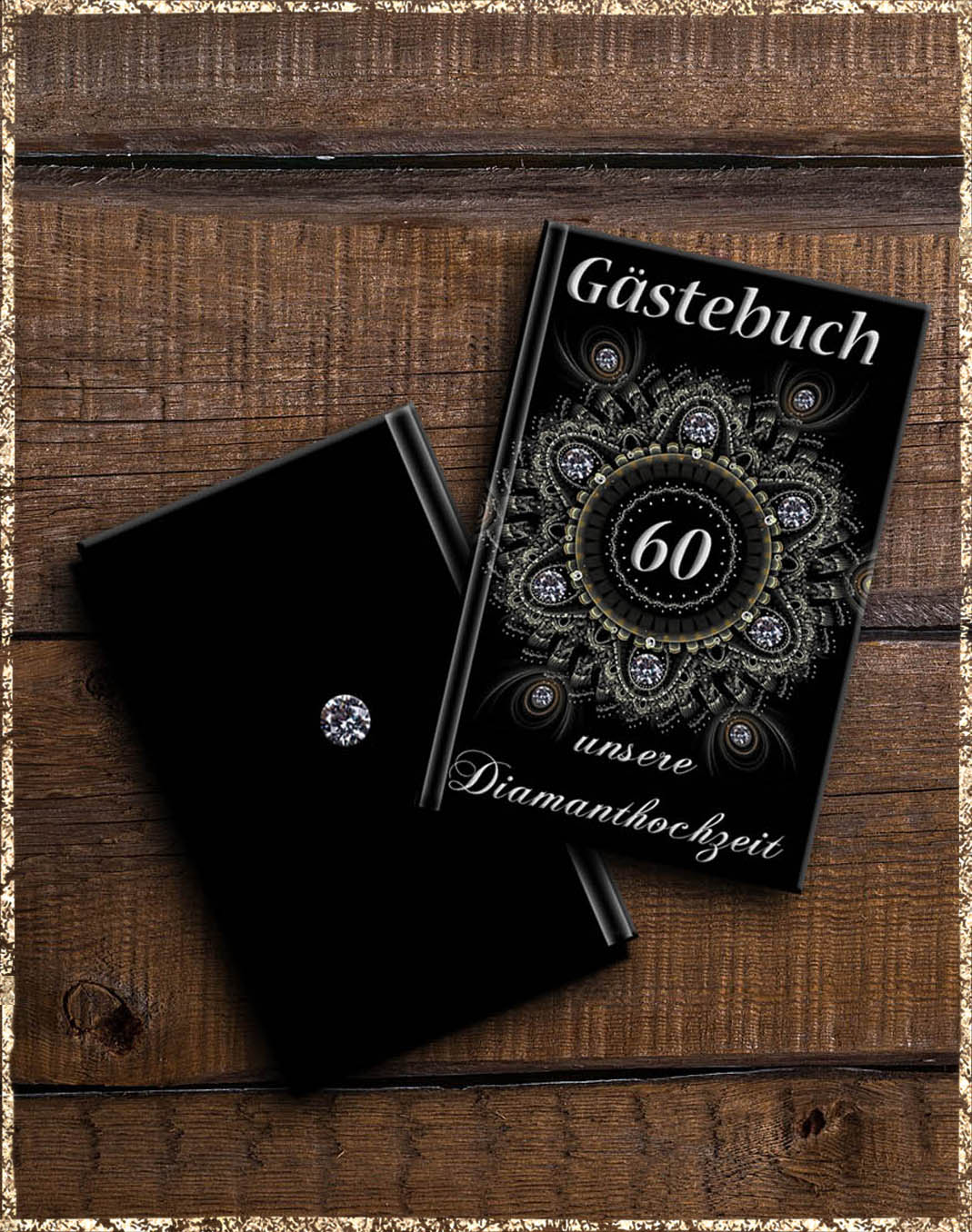 60 Jahre - diamantene Hochzeit - Gästebuch Sternenring